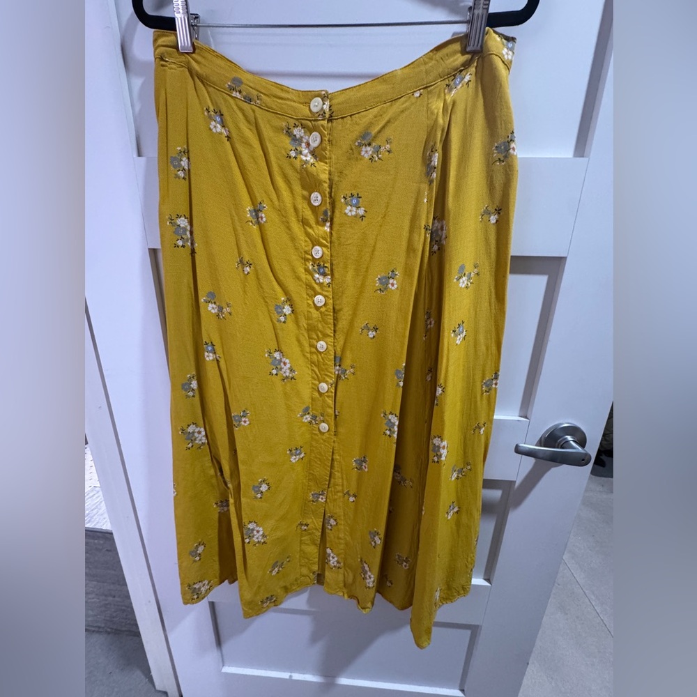 GAP Yellow Floral A-Line Skirt size 16